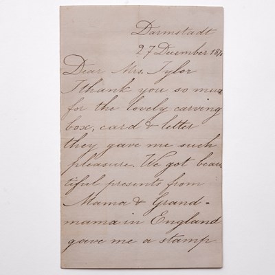 Lot 168 - Grand Duchess Elizabeth Feodorovna: Letter to Isabella Tylor, 1875
