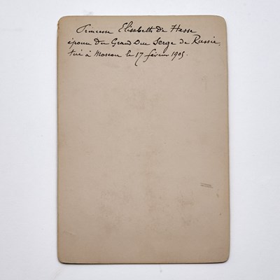 Lot 166 - Grand Duchess Elizabeth Feodorovna: Carte de Visite, Signed Cabinet Photo and Cabinet Photo