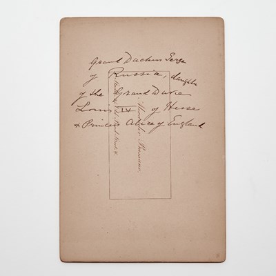 Lot 166 - Grand Duchess Elizabeth Feodorovna: Carte de Visite, Signed Cabinet Photo and Cabinet Photo