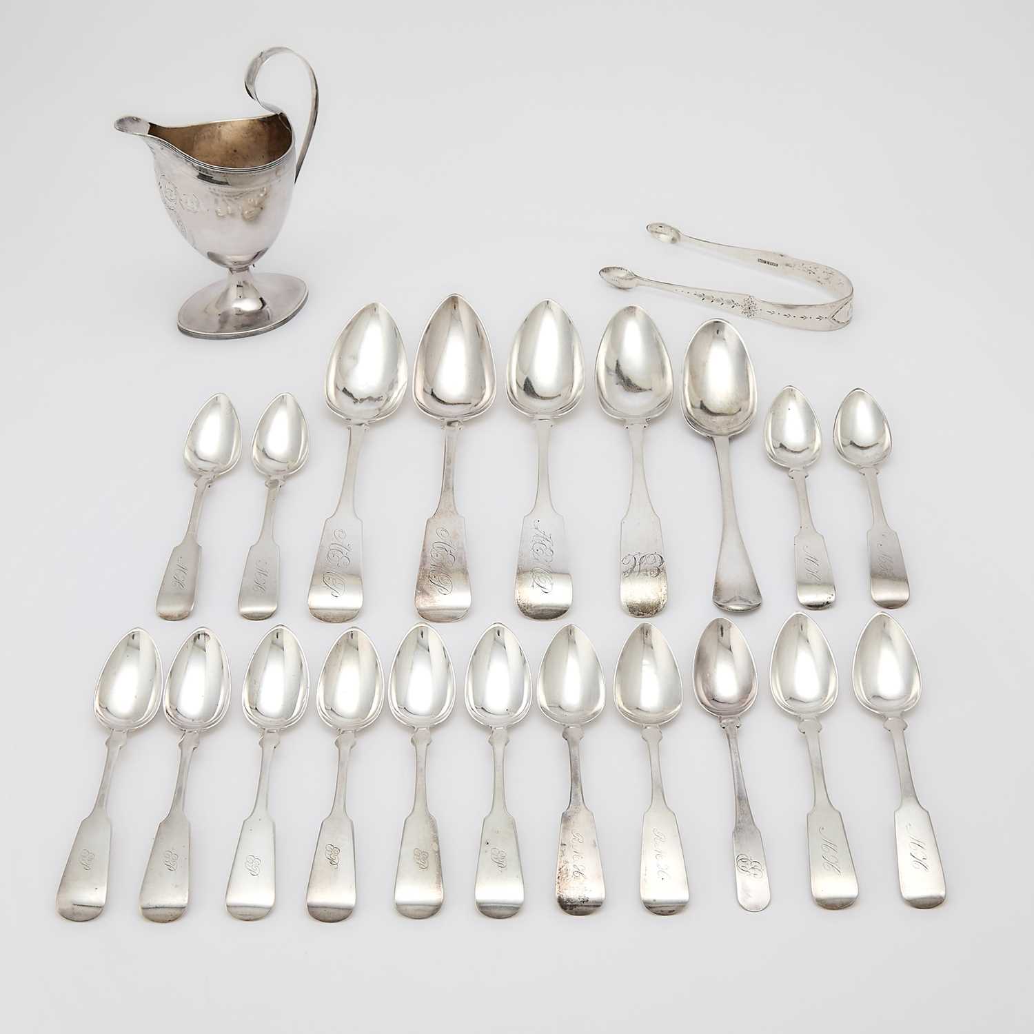 Lot 116 - Albany Interest: American Silver Cream Jug and Group of Spoons