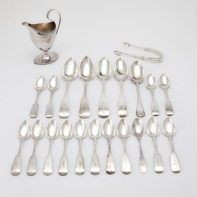 Lot 116 - Albany Interest: American Silver Cream Jug and Group of Spoons