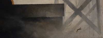 Lot 590 - A moody noir painting titled On Set