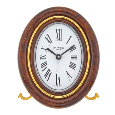 Lot 2297 - Cartier Paris Metal and Lacquer Desk Clock