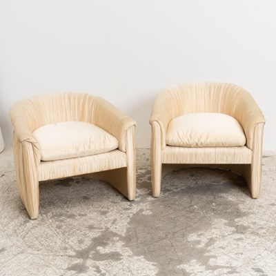 Lot 383 - Pair of Cream Upholstered Club Chairs