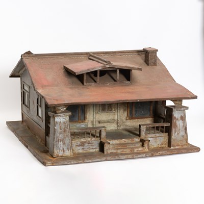 Lot 384 - Folk Art Tin House Model