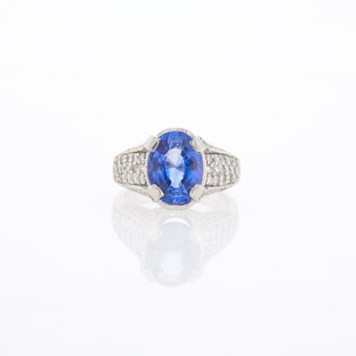 Lot 1327 - White Gold, Sapphire and Diamond Ring