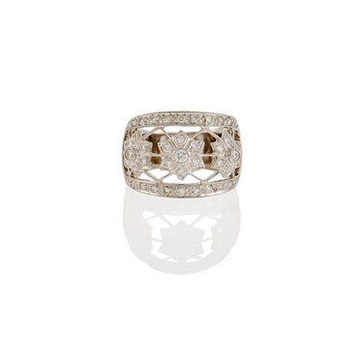 Lot 180 - White Gold and Diamond Flower Ring