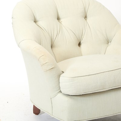 Lot 543 - Pair of Upholstered Mahogany Tub Chairs
