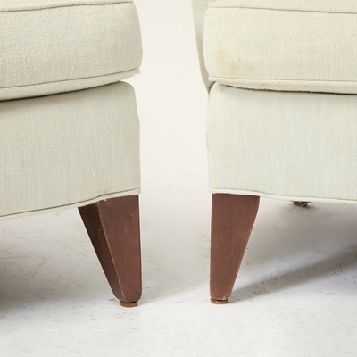 Lot 543 - Pair of Upholstered Mahogany Tub Chairs