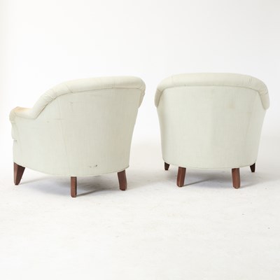 Lot 543 - Pair of Upholstered Mahogany Tub Chairs