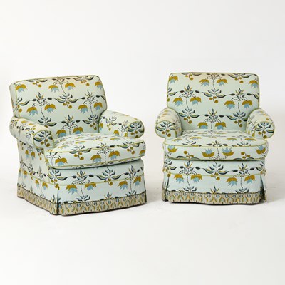 Lot Pair of Upholstered Club Chairs