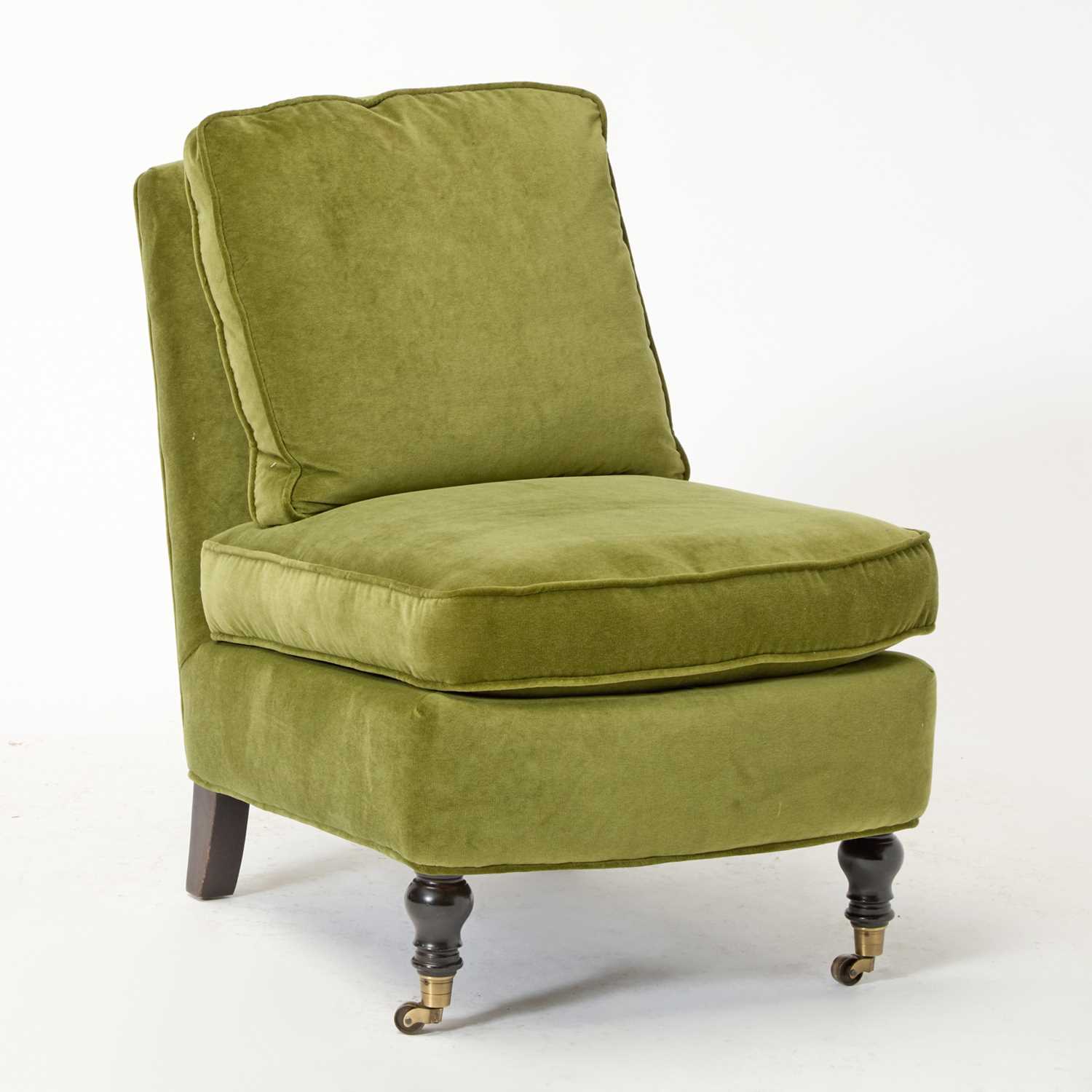 Lot 507 - Green Velvet Upholstered Slipper Chair