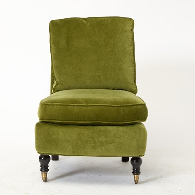 Lot 507 - Green Velvet Upholstered Slipper Chair