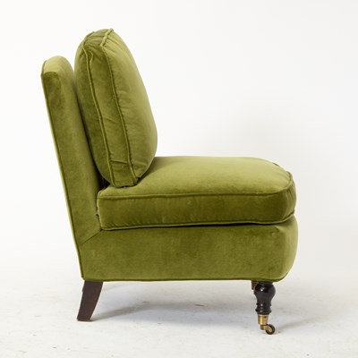 Lot 507 - Green Velvet Upholstered Slipper Chair