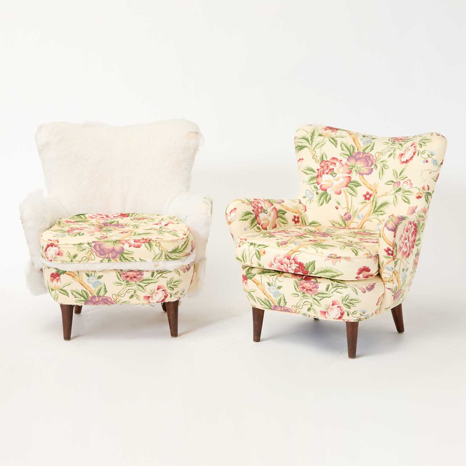 Lot 576 - Pair of Upholstered Mahogany Armchairs