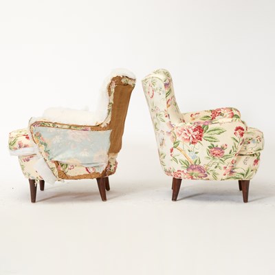 Lot 576 - Pair of Upholstered Mahogany Armchairs
