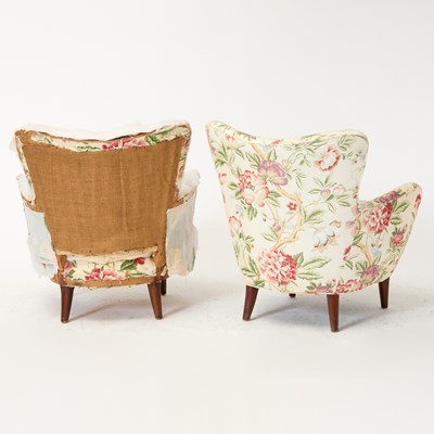 Lot 576 - Pair of Upholstered Mahogany Armchairs