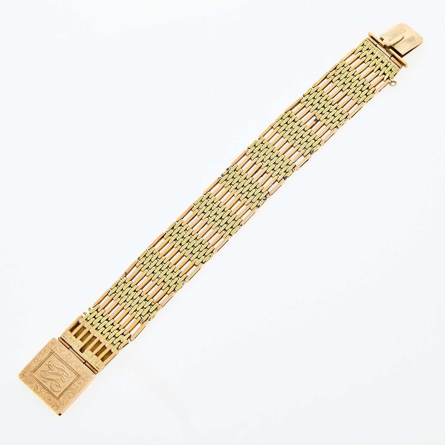 Lot 88 - Two-Color Gold Link Bracelet