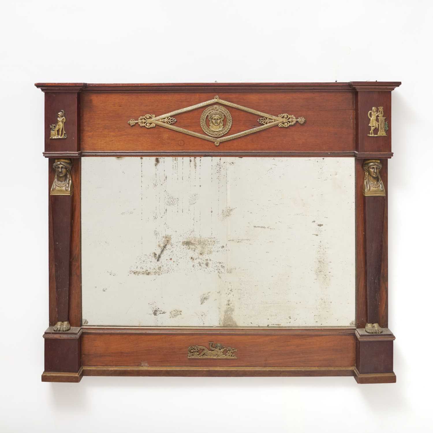 Lot 535 - Empire Gilt-Metal Mounted Mahogany Wall Mirror