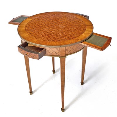 Lot 541 - Louis XVI Style Parquetry Inlaid Tulipwood Table