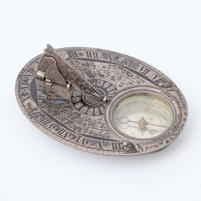 Lot 69 - A rare 17th-century silver pocket sundial by Pierre Sevin