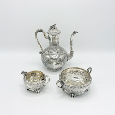 Lot 1232 - Victorian Sterling Silver Three Piece Tea Service