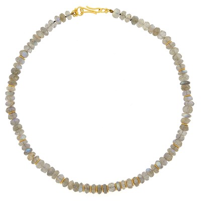 Lot 3019 - Attributed to Gloria Natale Labradorite and High Karat Gold Bead Necklace