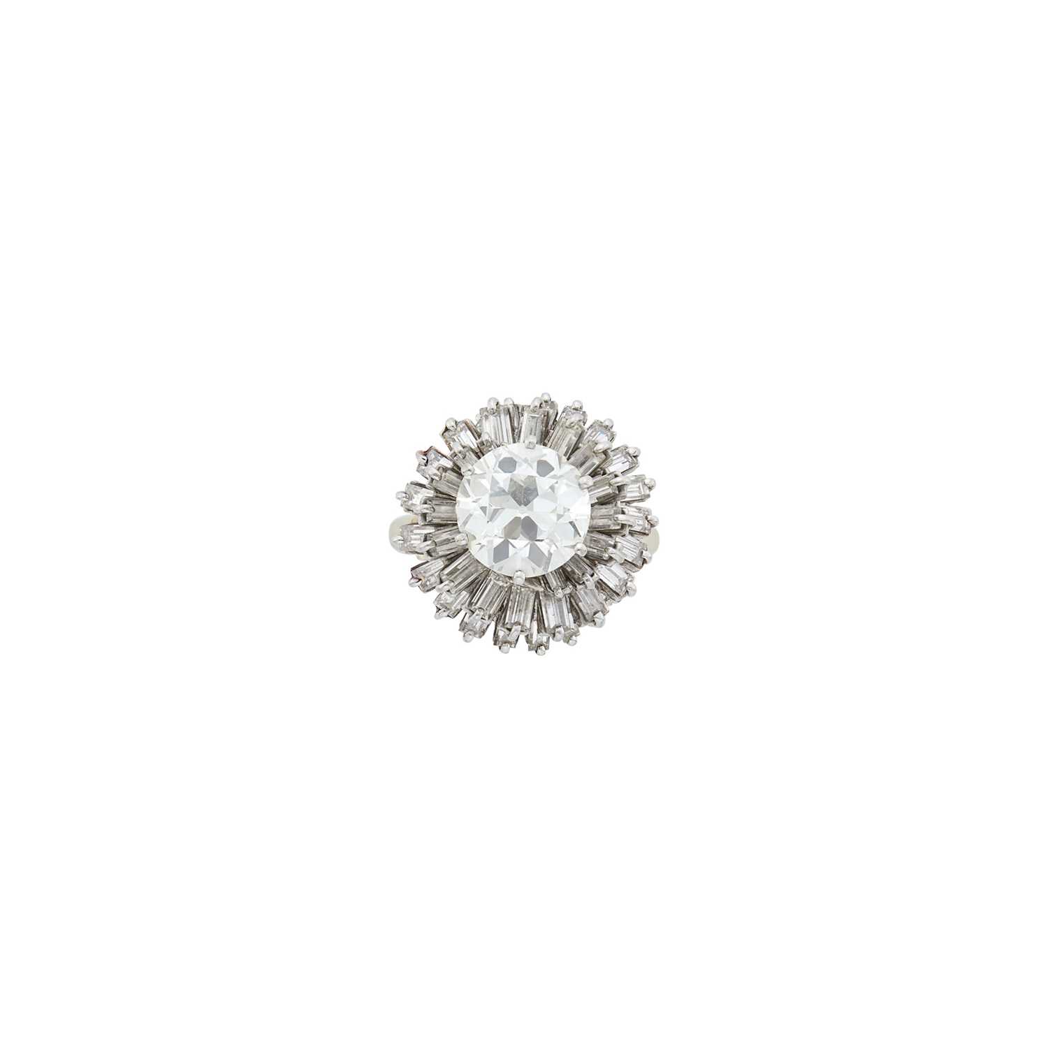 Lot 1042 - Platinum, White Gold and Diamond Ring