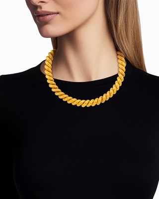 Lot 1026 - Tiffany & Co. Gold 'San Marco Link' Necklace and Pair of Earclips