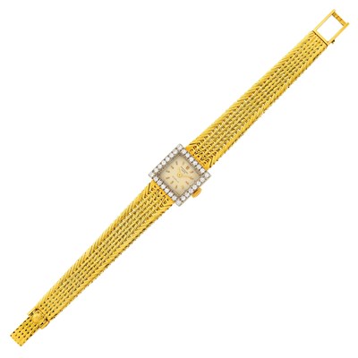 Lot 2051 - Patek Philippe Two-Color Gold and Diamond Wristwatch, Retailed by Gubelin, Ref. 3293/1