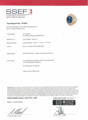 Lot 182 - Gold, Sapphire and Diamond Ring