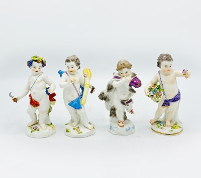 Lot 1190 - Group of Four Meissen Porcelain Figures of Putti