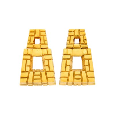 Lot 2010 - Pair of Gold Doorknocker Earclips