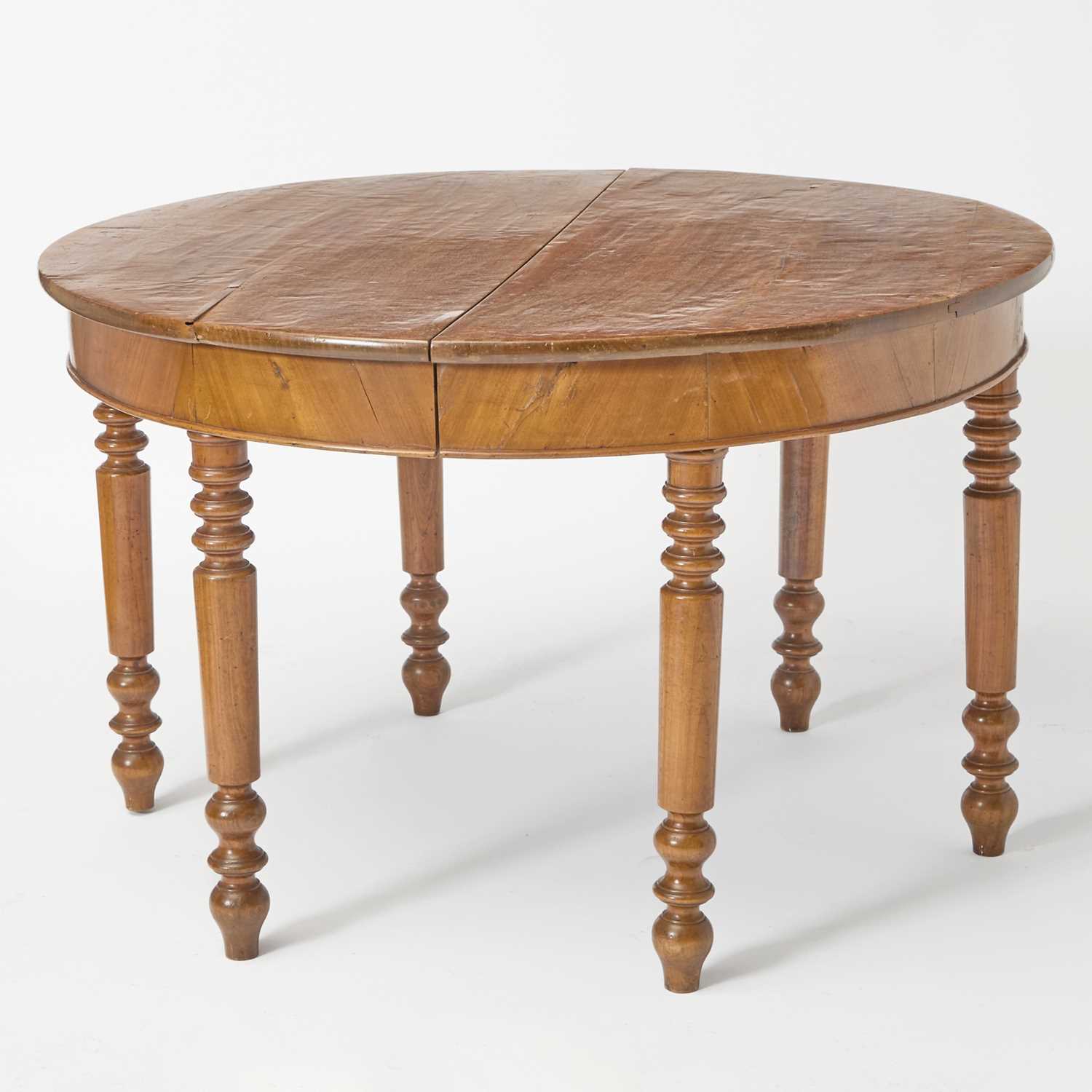 Lot 595 - Continental Walnut Extension Dining Table