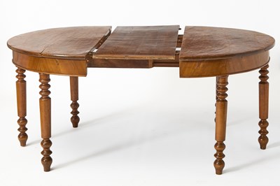 Lot 595 - Continental Walnut Extension Dining Table