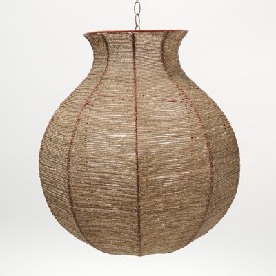 Lot 554 - Modern Beaded Metal Hanging Light Fixture