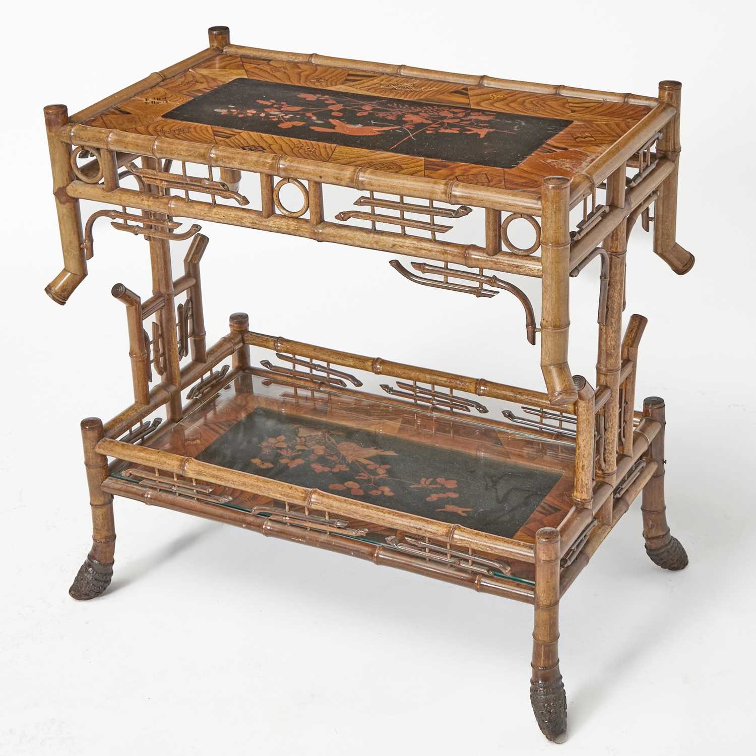 Lot 504 - Victorian Style Bamboo and Lacquered Two-Tier Side Table