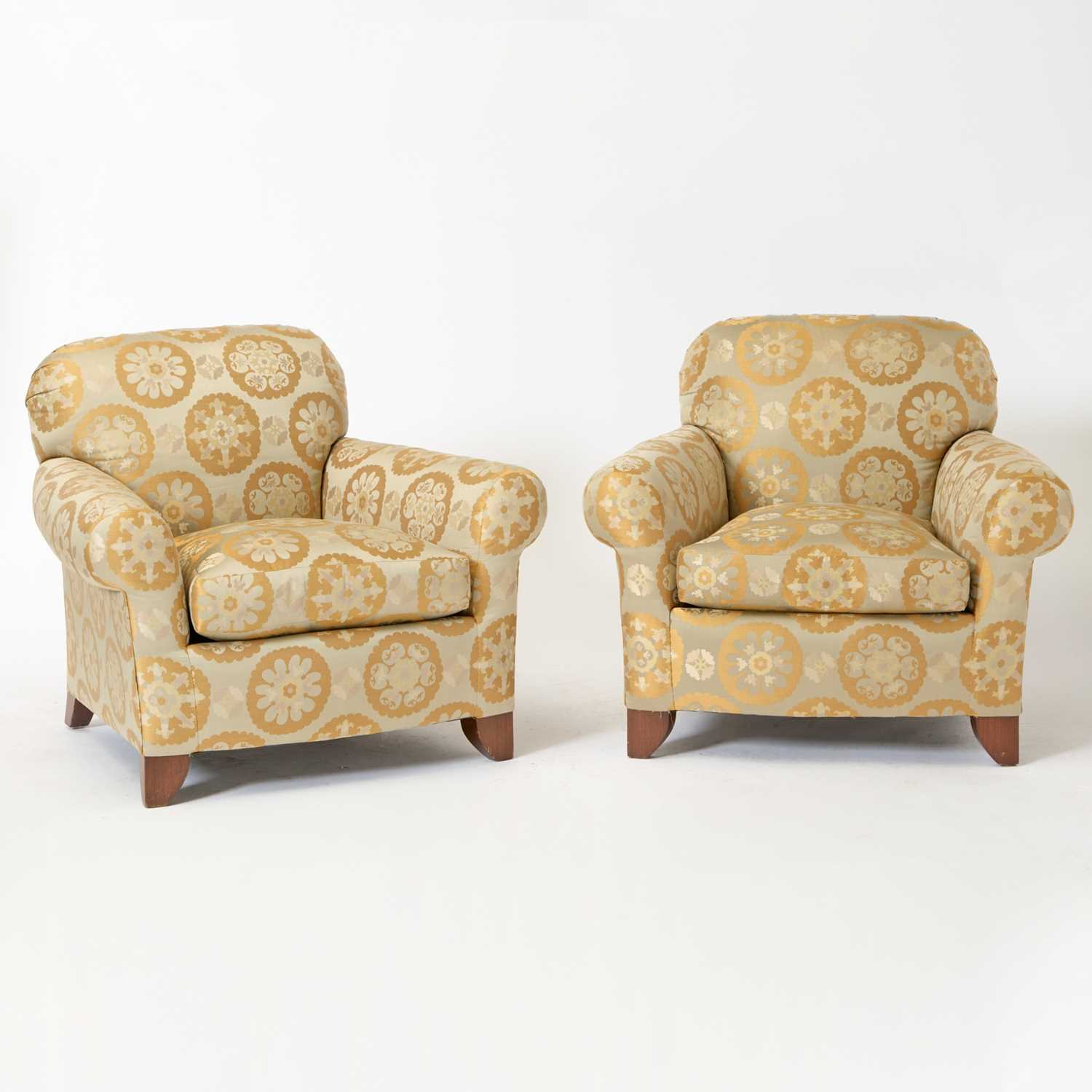 Lot 501 - Pair of Upholstered Club Chairs