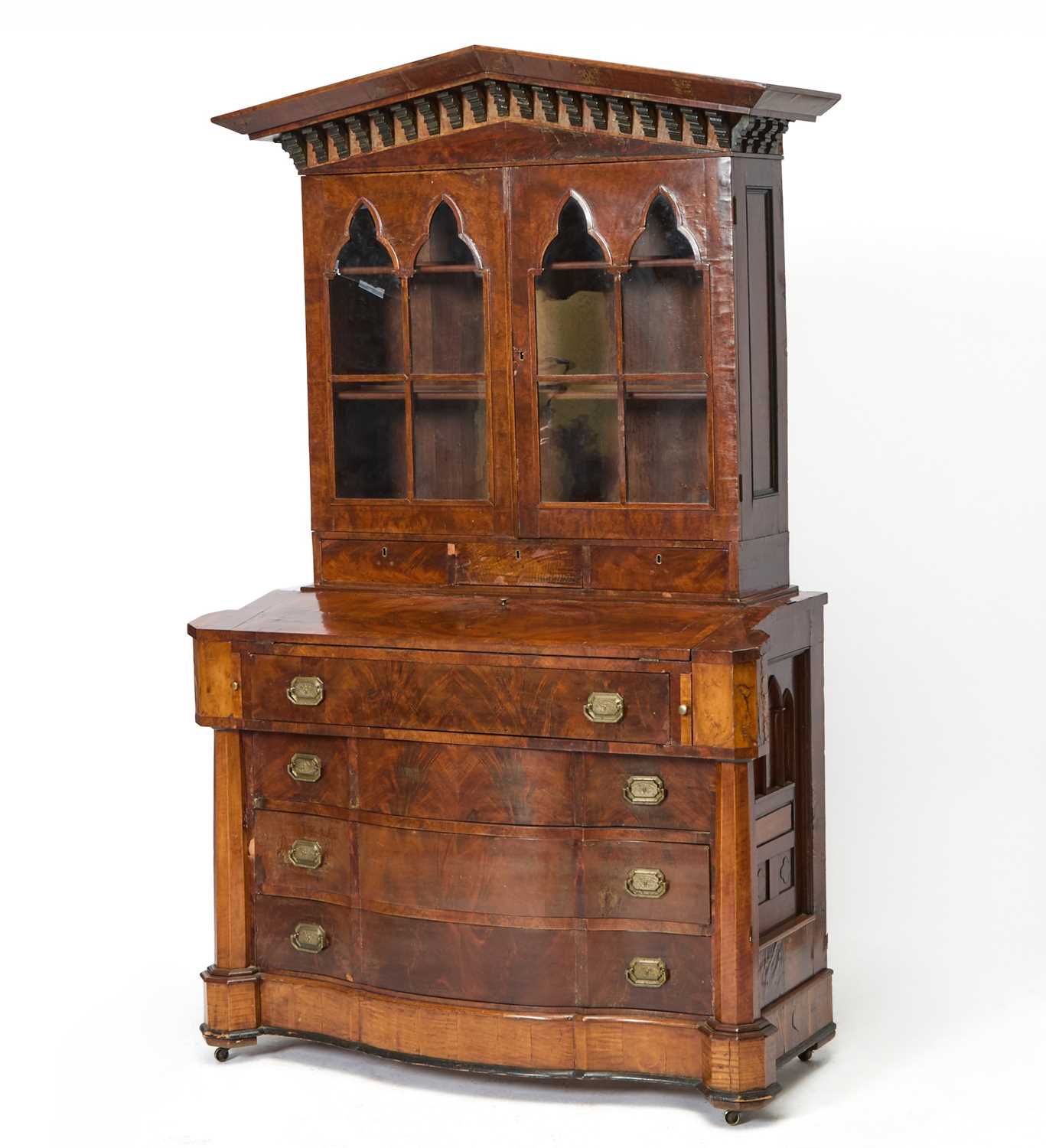 Lot 169 - Gothic Revival Walnut Secretary Bookcase
