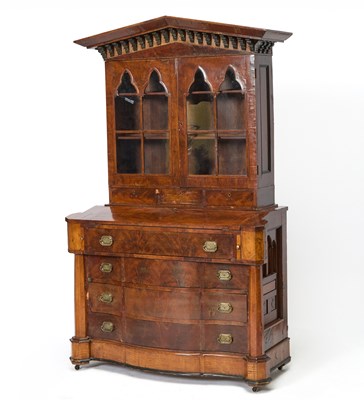 Lot 169 - Gothic Revival Walnut Secretary Bookcase