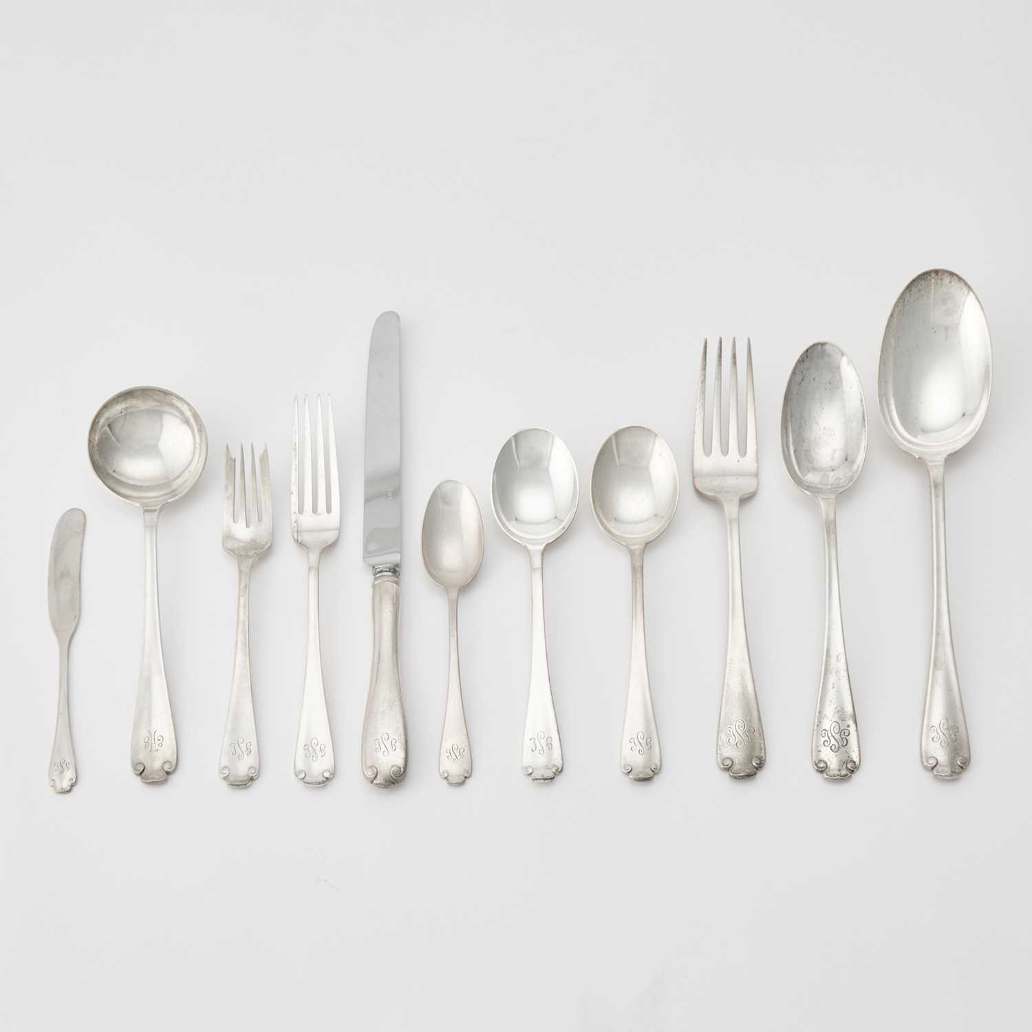 Lot 151 - Tiffany & Co. Sterling Silver "Flemish" Pattern Flatware Service