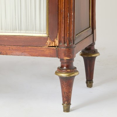 Lot 589 - Louis XVI Brass Mounted Marble Top Mahogany Side Cabinet