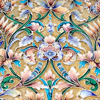 Lot 77 - Russian Silver-Gilt and Cloisonné Enamel Cigarette Case