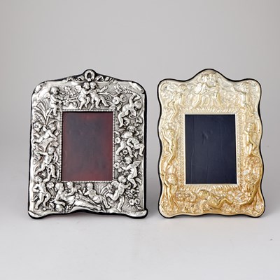 Lot 95 - Two English Sterling Silver Frames Decorated with Cherubs