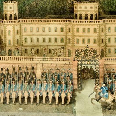 Lot 1133 - Shadowbox Diorama of Soldiers on Guard