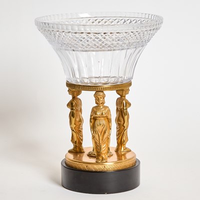 Lot 54 - Empire Style Gilt-Metal and Glass Centerpiece Bowl
