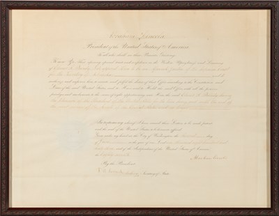 Lot 328 - A fine Judicial appointment for a Nebraska judge, signed by Lincoln and Seward