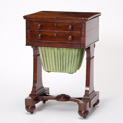 Lot 1131 - Classical Mahogany Sewing Table