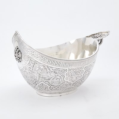 Lot 201 - Large Russian Style Silver Plated Presentation Kovsh