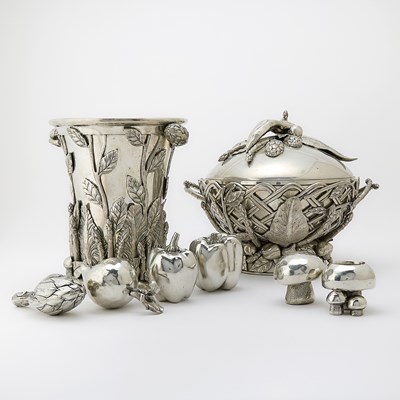 Lot 103 - Group of Richard Cipolla for Neiman Marcus Pewter Table Articles